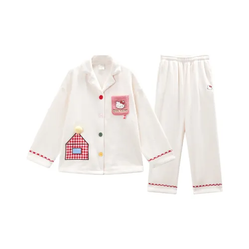 GUKOO x Hello Kitty Sanrio Series Pajama Set Women's Pearl White