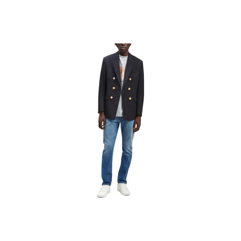 PALM ANGELS Palm Embroidered Double Breasted Blazer-1