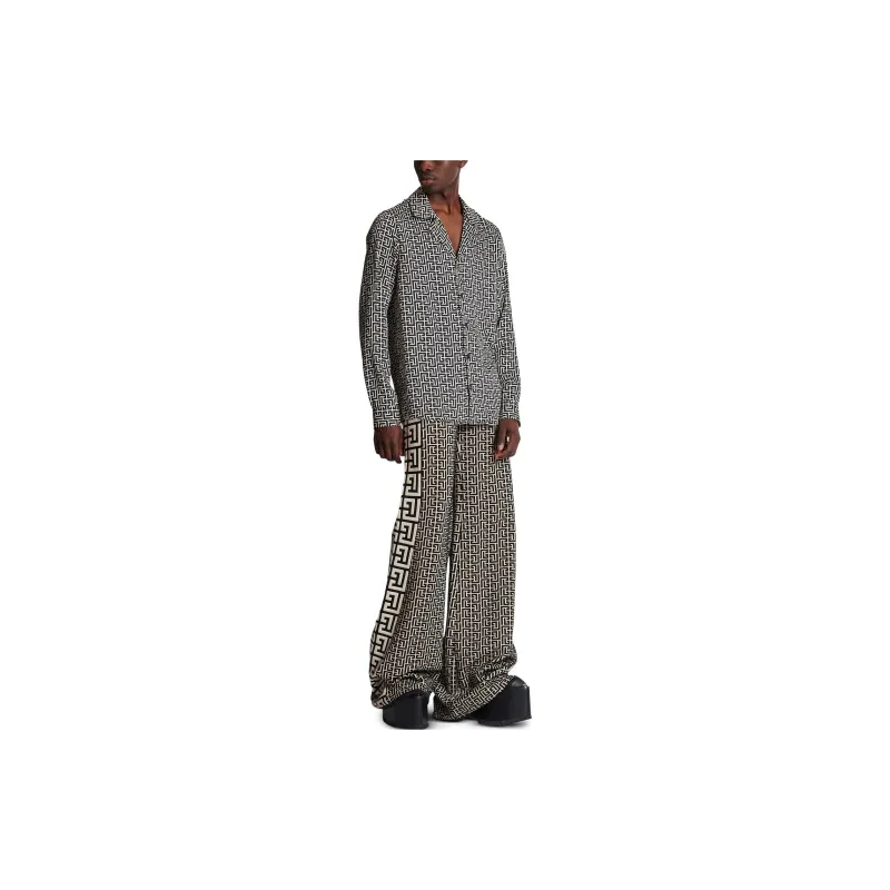 BALMAIN Monogram-print Button-up Shirt-1