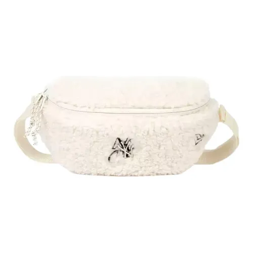 New Era × MLB Collaboration Wool One Shoulder Crossbody Fanny Pack Medium Size Unisex Ecru