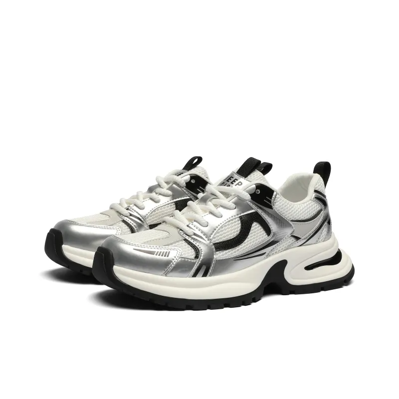 JEEP SPIRIT Anti Slip And Wear Resistant Breathable Low Top Casual Shoes Men's Moon Sand Silver-4