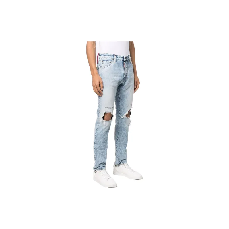 DSQUARED2 Distressed Straight leg Jeans-4