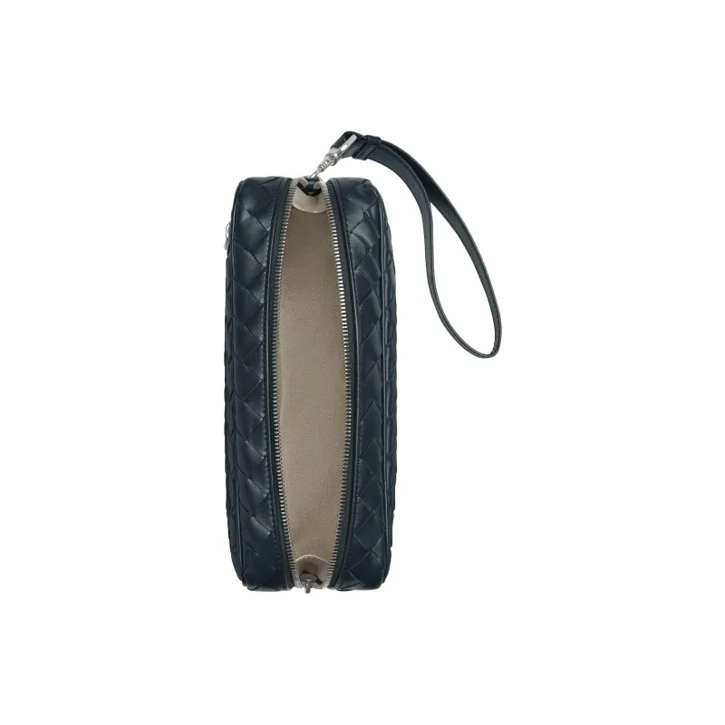 Bottega Veneta Intrecciato Cow Leather Clutch Men's Dark Shadow Gray-3