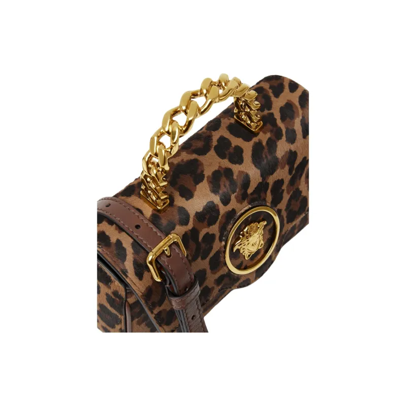 VERSACE La Medusa Cow Hair Shoulder Bag, Crossbody Bag, Handbag Mini Women's Leopard Print-3