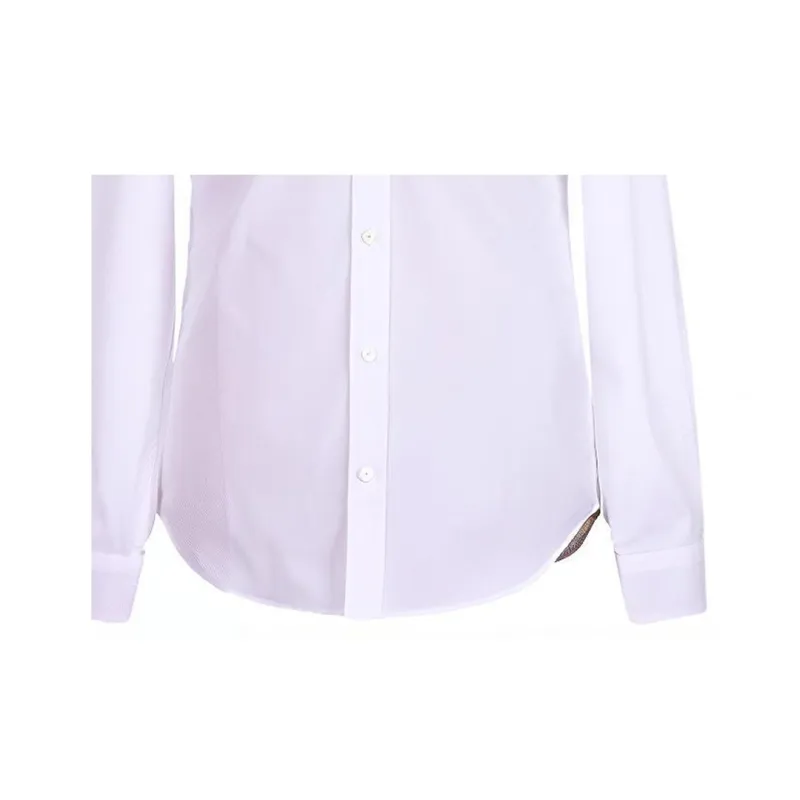 Burberry Men Point Collar Vintage Classic Shirt White-5