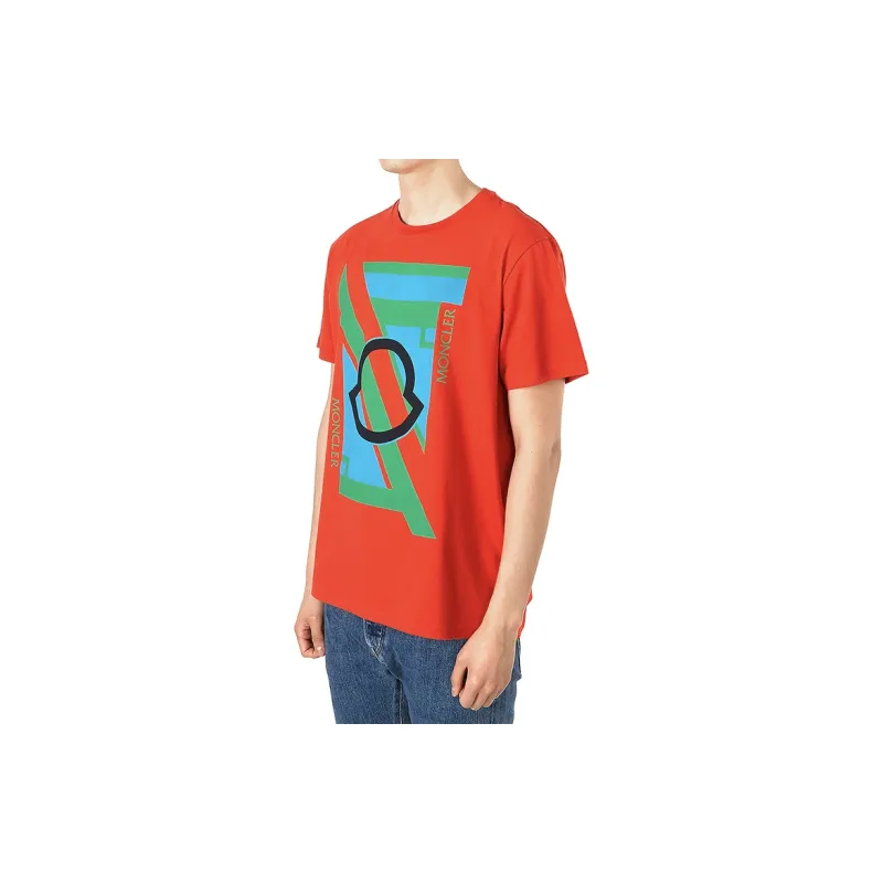Moncler T-Shirts Men Orange Red-3