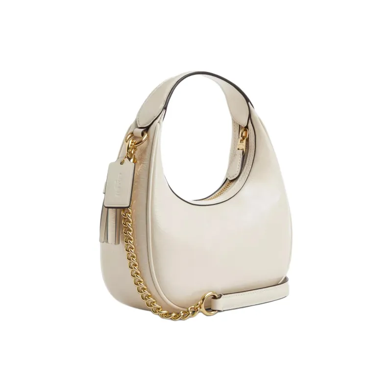 COACH Patent Leather One Shoulder Handbag Crossbody Bag Mini Women's Pearl White-1