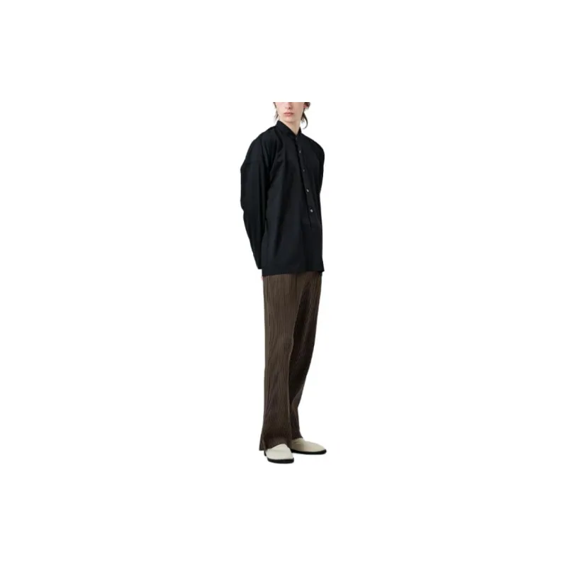 Homme Plissé Issey Miyake Jersey Shirt Shirt Men's Black-3