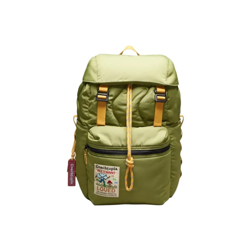 Coachtopia Recycled Polyester Backpack Large Size Unisex Olive Multicolor-0