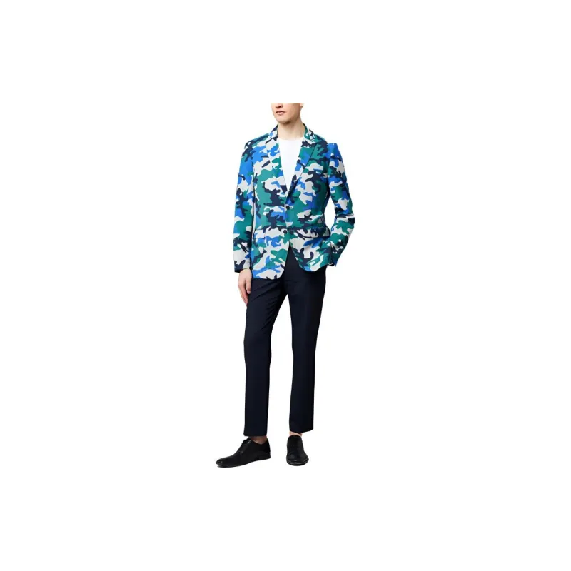Francesco Totti Business Suit Men's Blue Green-1