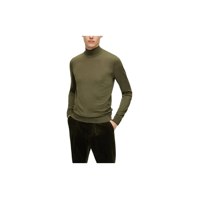 HUGO BOSS In Virgin Wool And Silk Sweater Men's Green-2