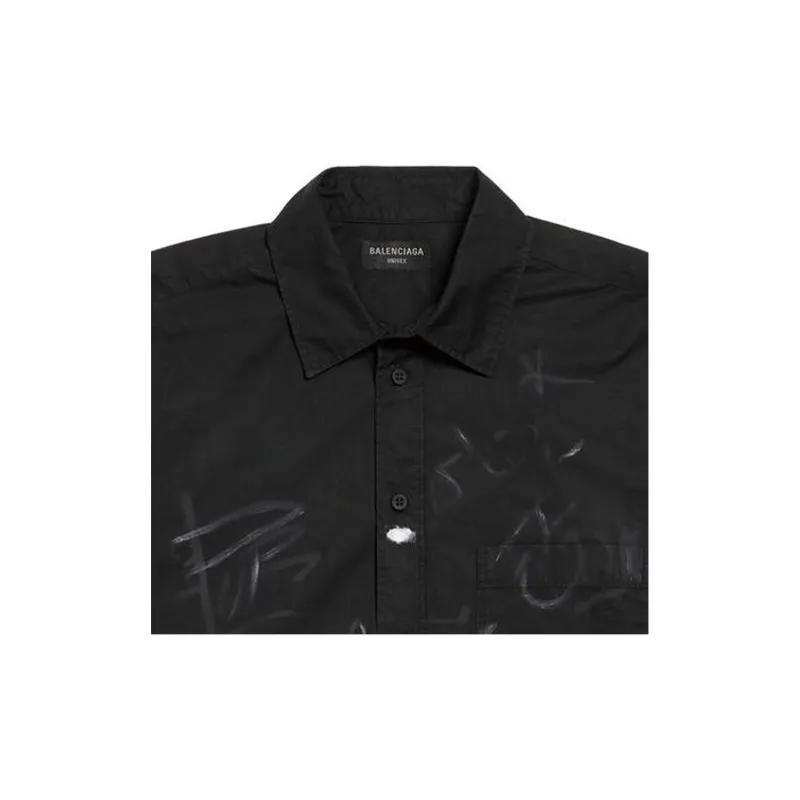 Balenciaga Shirt Loose Fit Men's Black-3