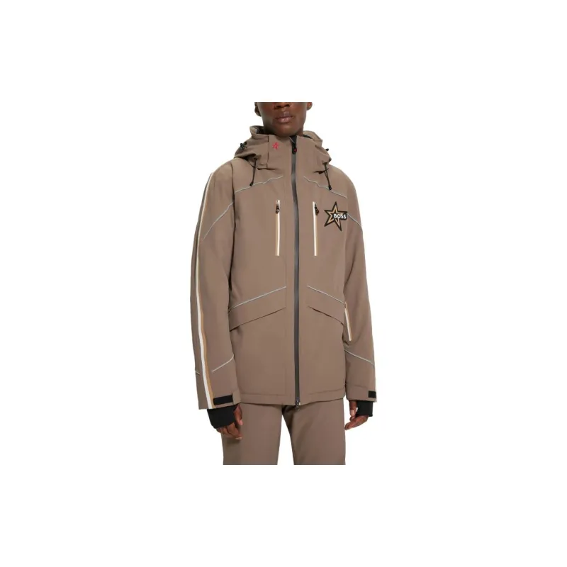 HUGO BOSS x PERFECT MOMENT Collaboration Hooded Down Ski Jacket With Special Branding Jackets Coats Men's Beige-2