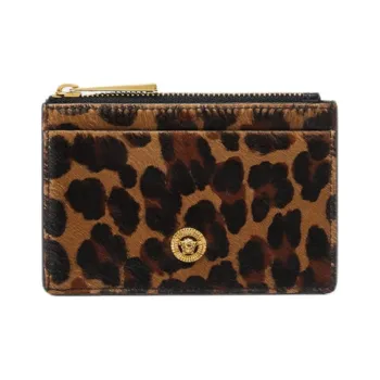 VERSACE MEDUSA BIGGIE Series Cow Hair Card Holder Men's Leopard
