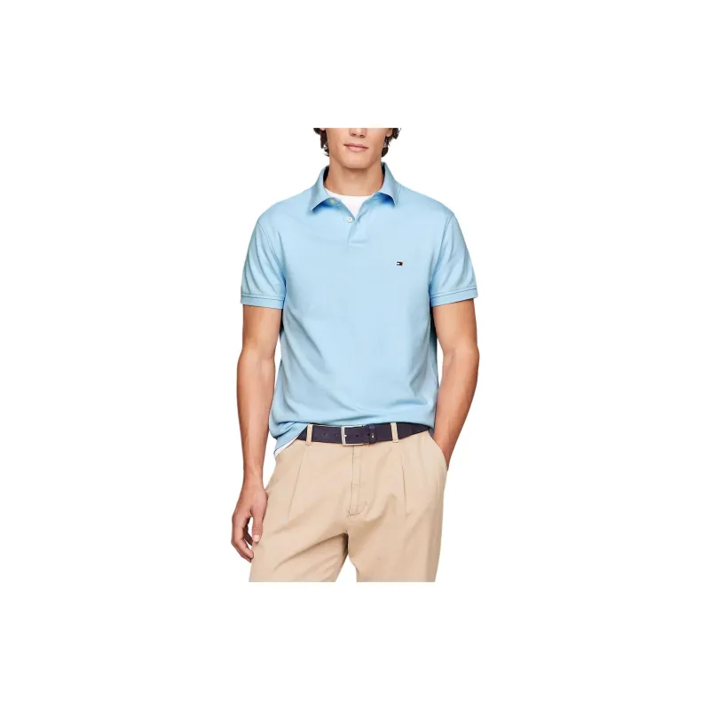 Tommy Hilfiger Collection Flag Embroidery Regular Polo Shirt Men's Light Blue-1