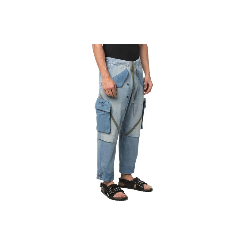 GREG LAUREN Panelled Tapered Jeans-3