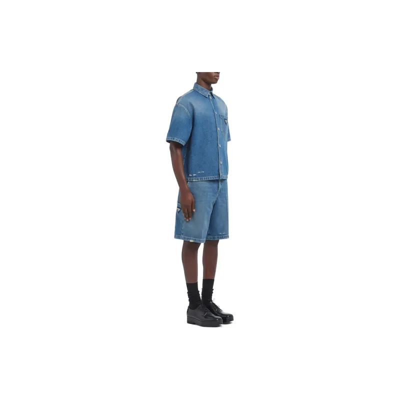 PRADA Shirts Men Blue-3