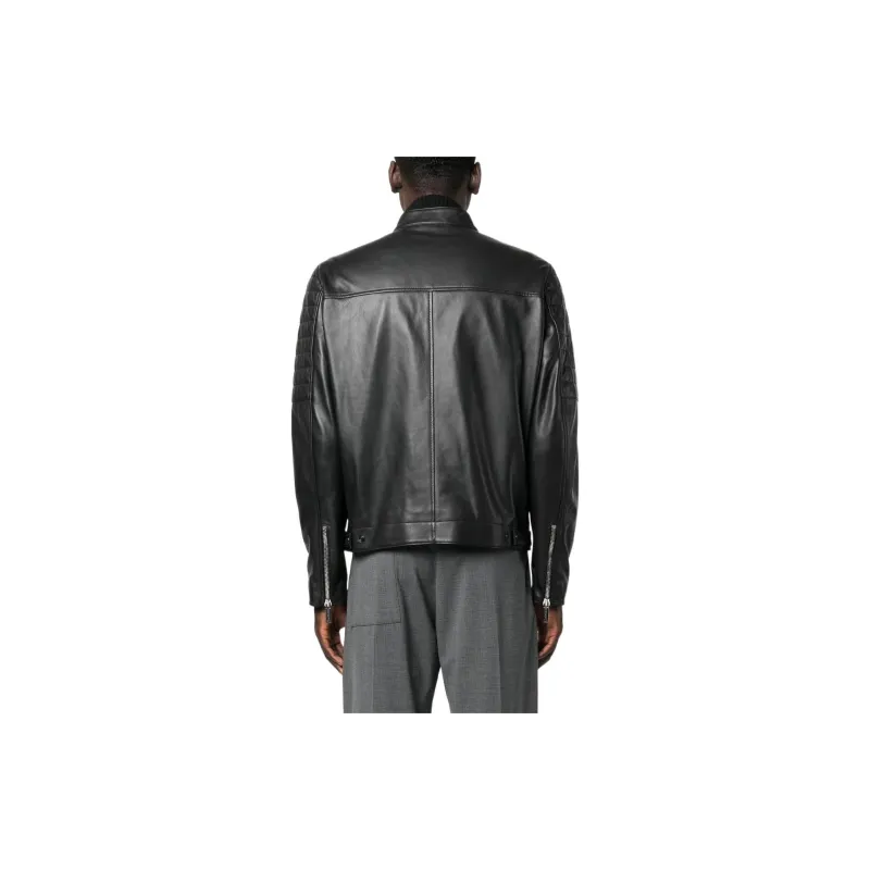 DSQUARED 2 Leather Jackets Men Black-2