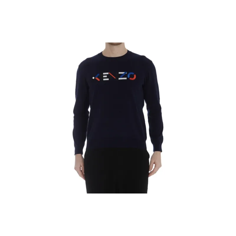 KENZO Letter Logo SS21 Sweater Men's Dark Blue-3