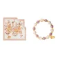 Double-Sided Print Chinese Handkerchief-Dreamy Khaki. Wealth Talisman Bracelet (Purple Crystals)