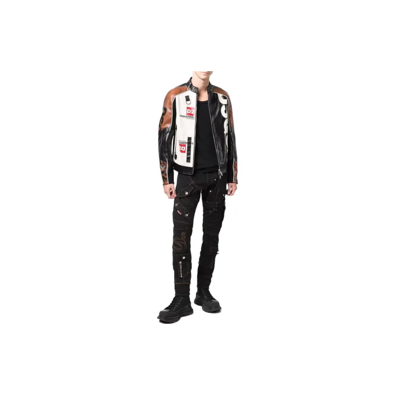 DSQUARED 2 Leather Jackets Men Brown-1