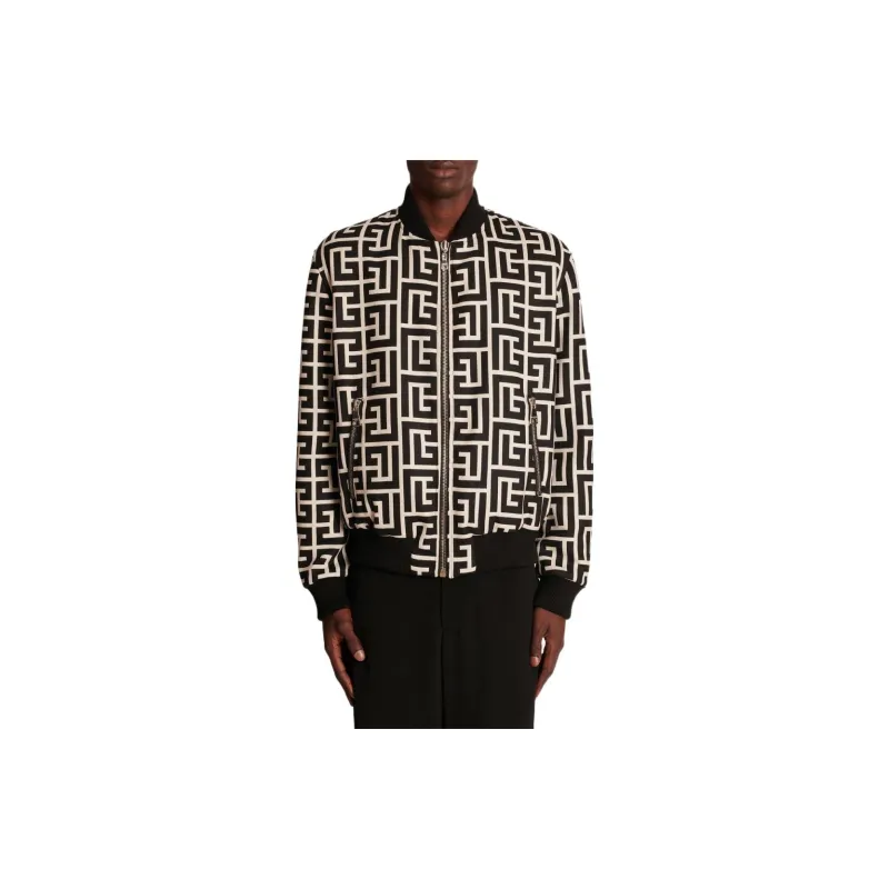 BALMAIN Reversibile Monogram Bomber Jacket-3