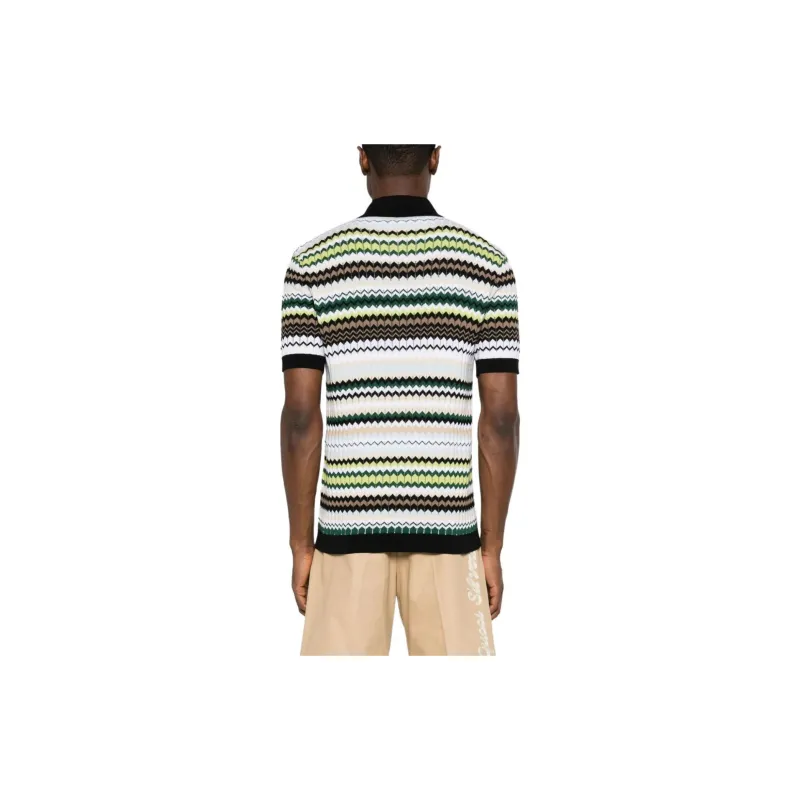 MISSONI Zigzag Ribbed Knit Polo Shirt-2