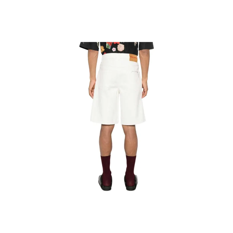 MARNI Denim Shorts Men's Ivory White-2