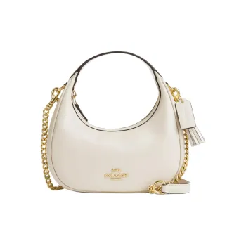 COACH Patent Leather One Shoulder Handbag Crossbody Bag Mini Women's Pearl White