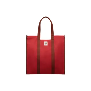 BALLY Cotton Patchwork Canvas Tote Bag Shopping Bag Handbag Shoulder Bag Men's Red