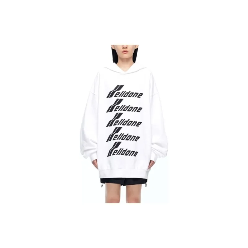 WE11DONE Multiple Front Logo Cotton Hoodie-1