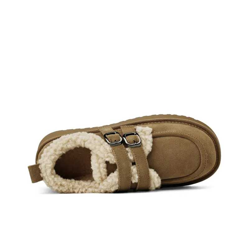 ST&SAT Fleece-Lined BUKEN Shoes For Autumn And Winter Insulated Shoes Casual Single Shoes Women's-8