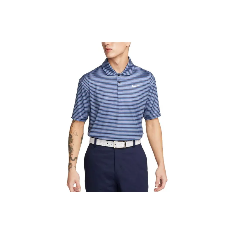 Nike Striped Golf Polo Polo Shirt Men's Blue-1