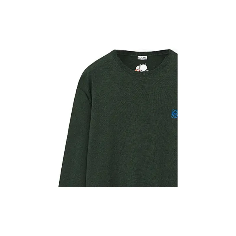LOEWE SS24 Sweater Men's Dark Khaki Green-5