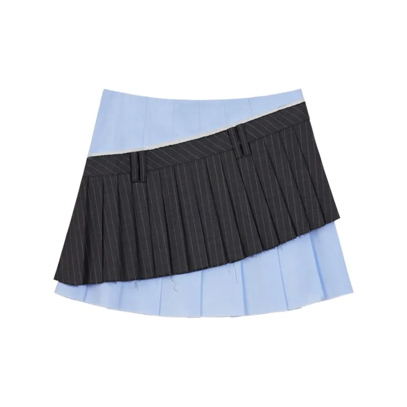 NancyCavally Casual Short Skirts Women's Stripes-1