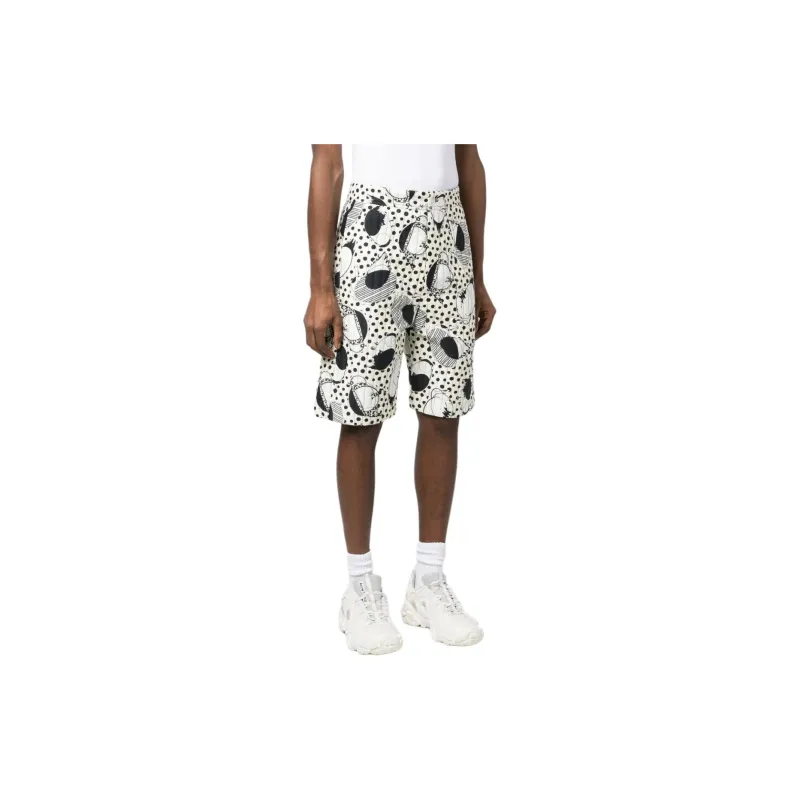 Henrik Vibskov Wheel Abstract print Quilted Shorts-3