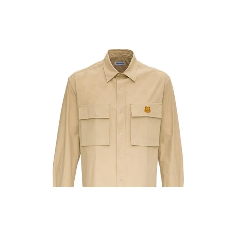 KENZO Classic Tiger Head Shirts Men Beige-5