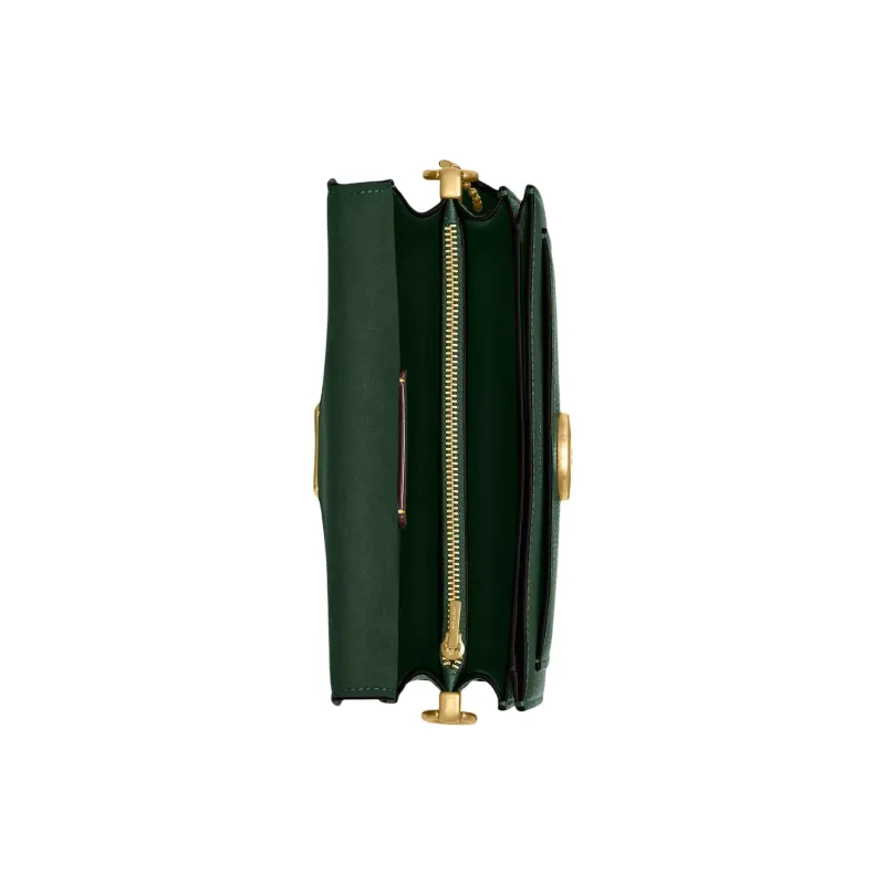 COACH Tabby Polished Pebble Leather Portable Crossbody Bag, Shoulder Bag Small Size Women's Hunter Green-3