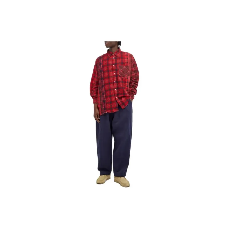 Needles Rebuild 7 Cuts Wide Flannel Shirt-1