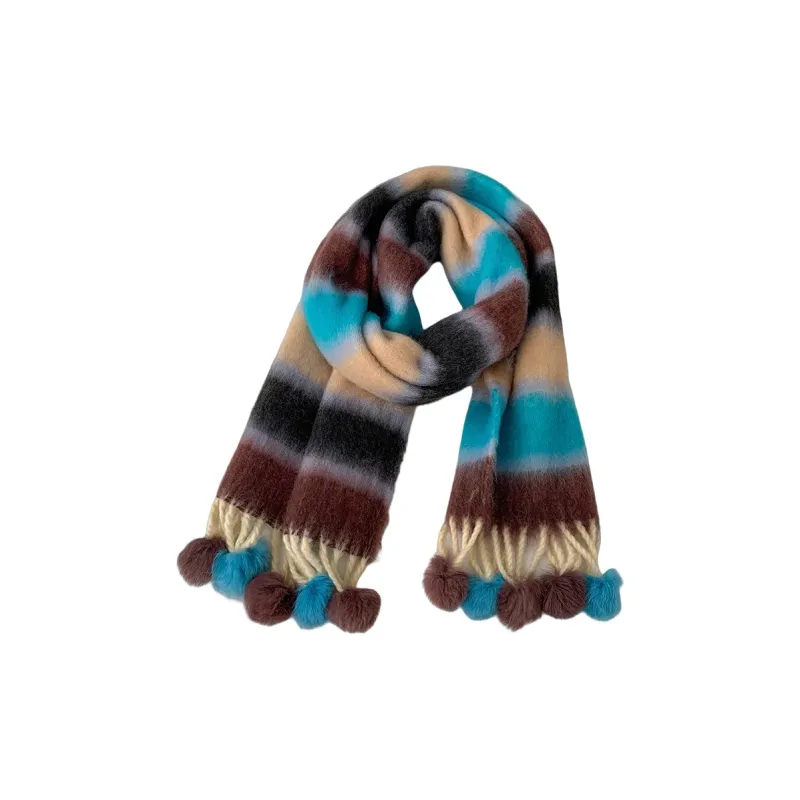 MEETSUNNY Faux Wool Knit Scarves Unisex-2