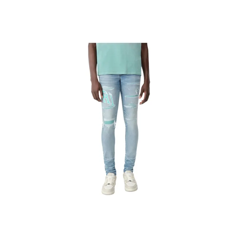 AMIRI Varsity Logo Skinny Jeans-1