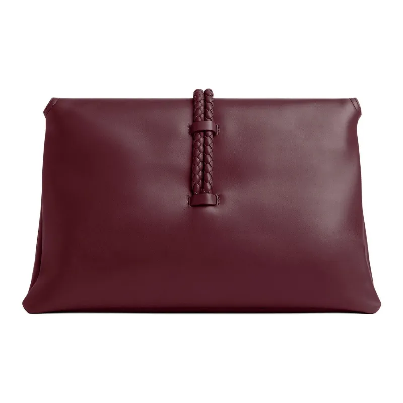 Bottega Veneta Cow Leather Shoulder Bag, Crossbody Bag Medium Size Women's Barolo Burgundy-3