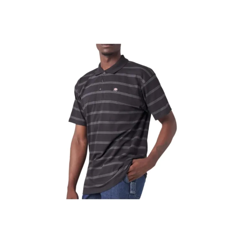 Dickies Polo Shirt Men's Black Stripes-3