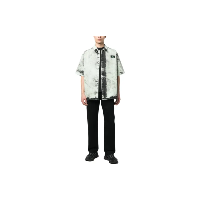 OAMC Logo Patch Bleach Effect Short Sleeved Shirt-2
