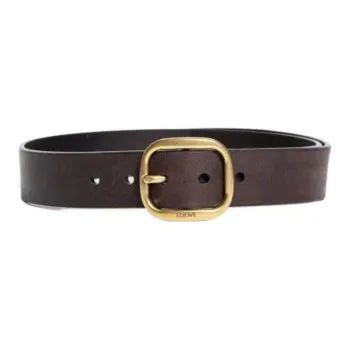 LOEWE Calfskin Leather Belts Women's Brown Width 3.5CM