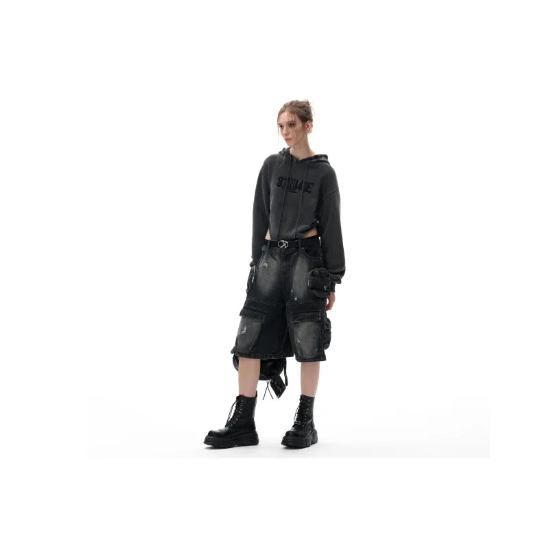 IMXS Denim Shorts Unisex Black-4