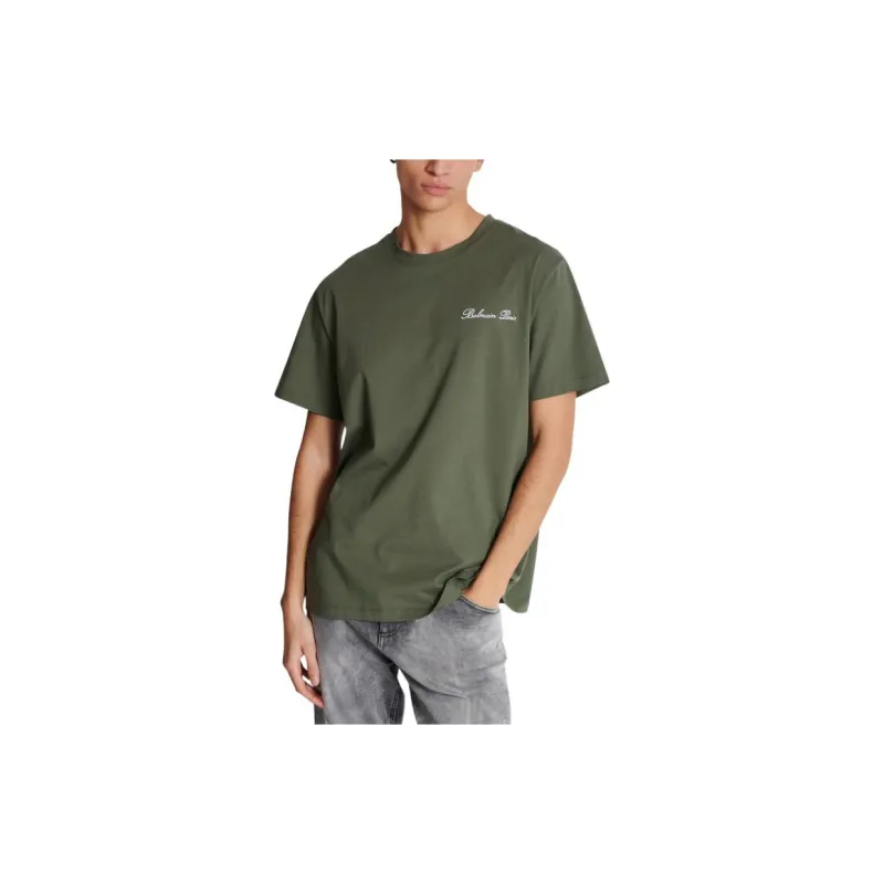 BALMAIN Logo Embroidered Crewneck T Shirt-3