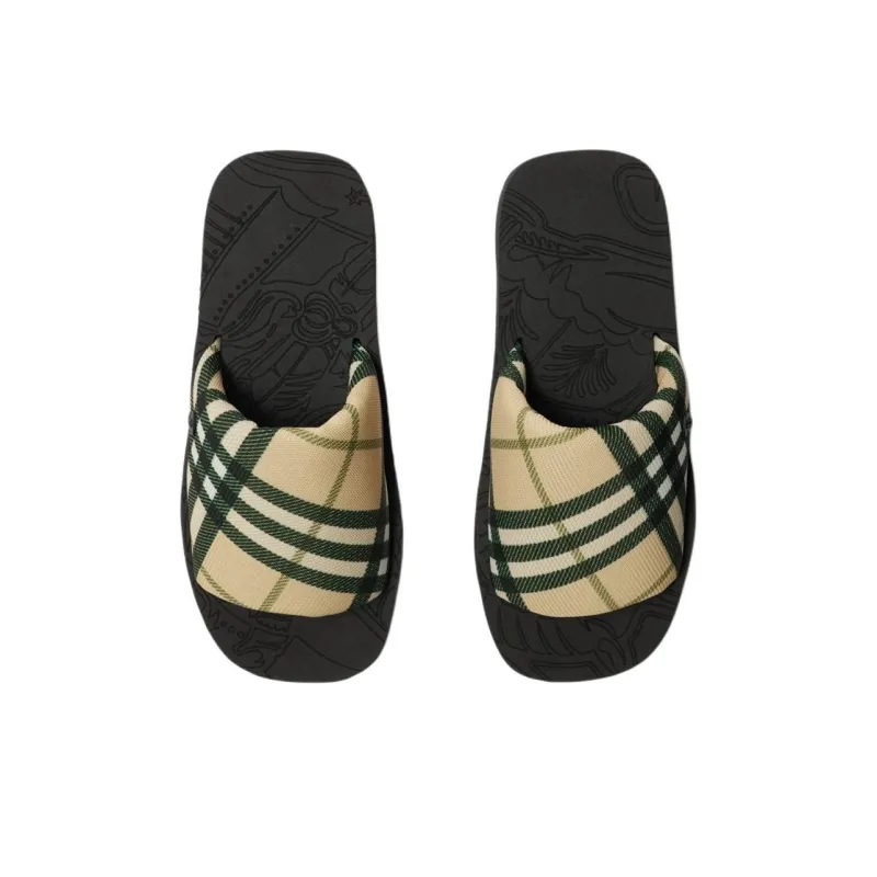 Burberry Slip Resistant Slide Slippers Women's Khaki-3