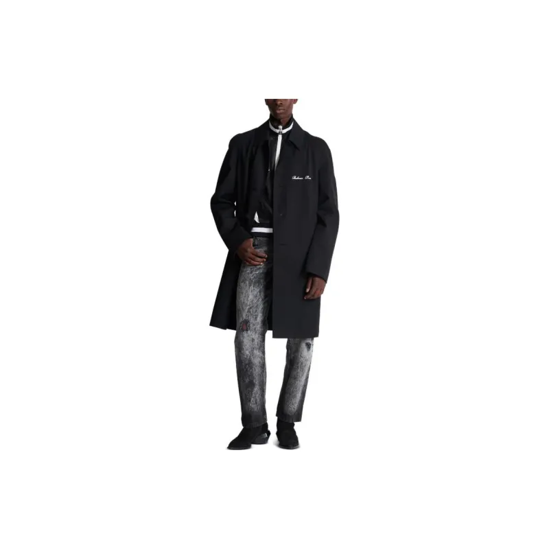 BALMAIN Logo Detailed Single Breasted Coat-1