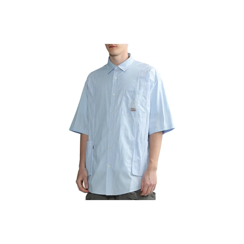 MUSIUM DIV Stripe pattern Short sleeve Shirt-7